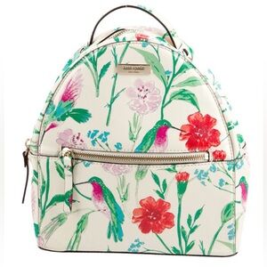 kate spade Ivory Floral & Hummingbird Mini Backpack